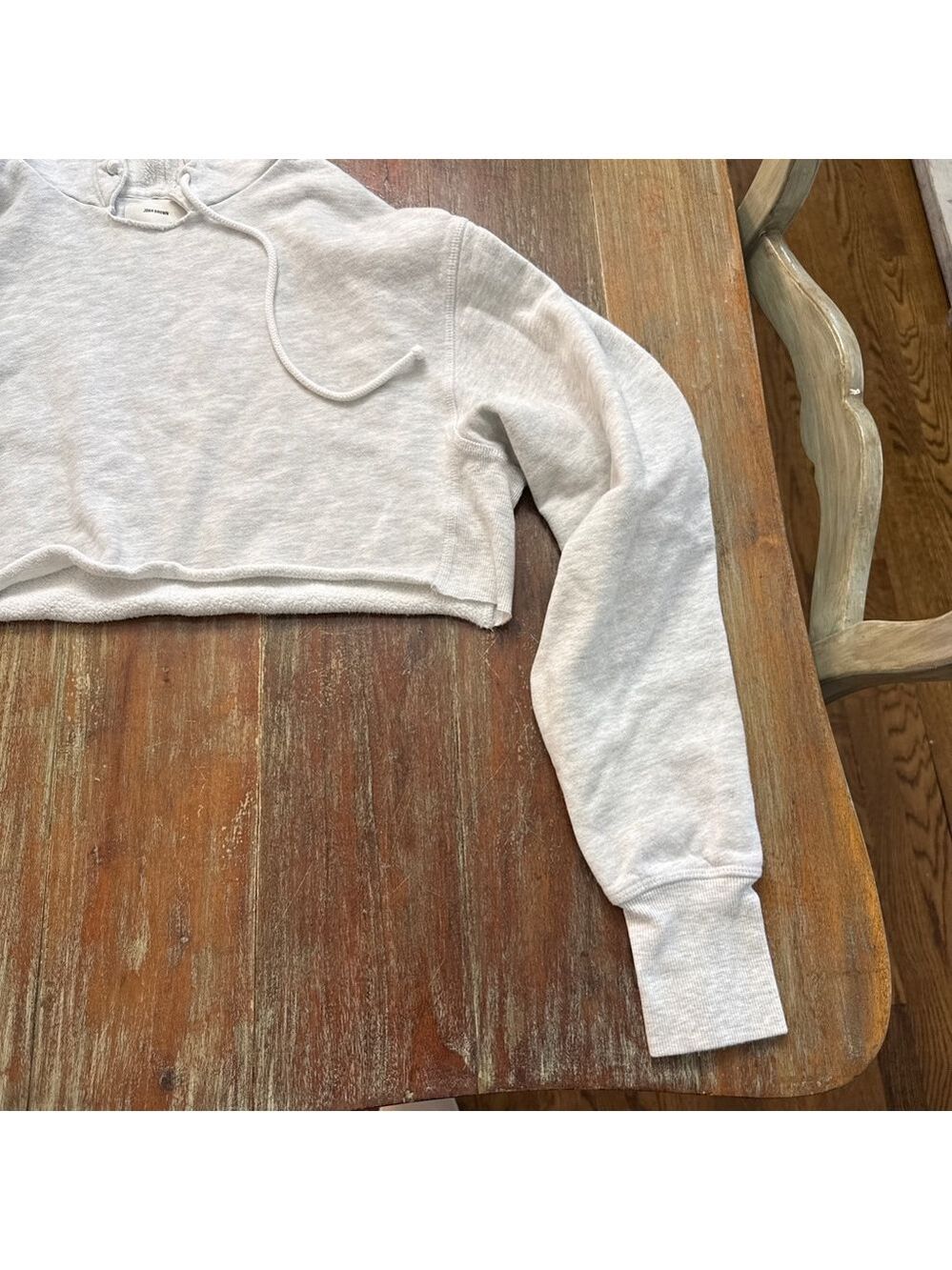 JOAH BROWN Pearl Grey French Terry Lounge Set Cropped Hoodie Joggers - Picture 6 of 16